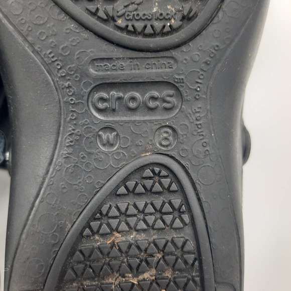 Black Womens work clog Crocs NO HOLES slip resistant W8 - Picture 8 of 8